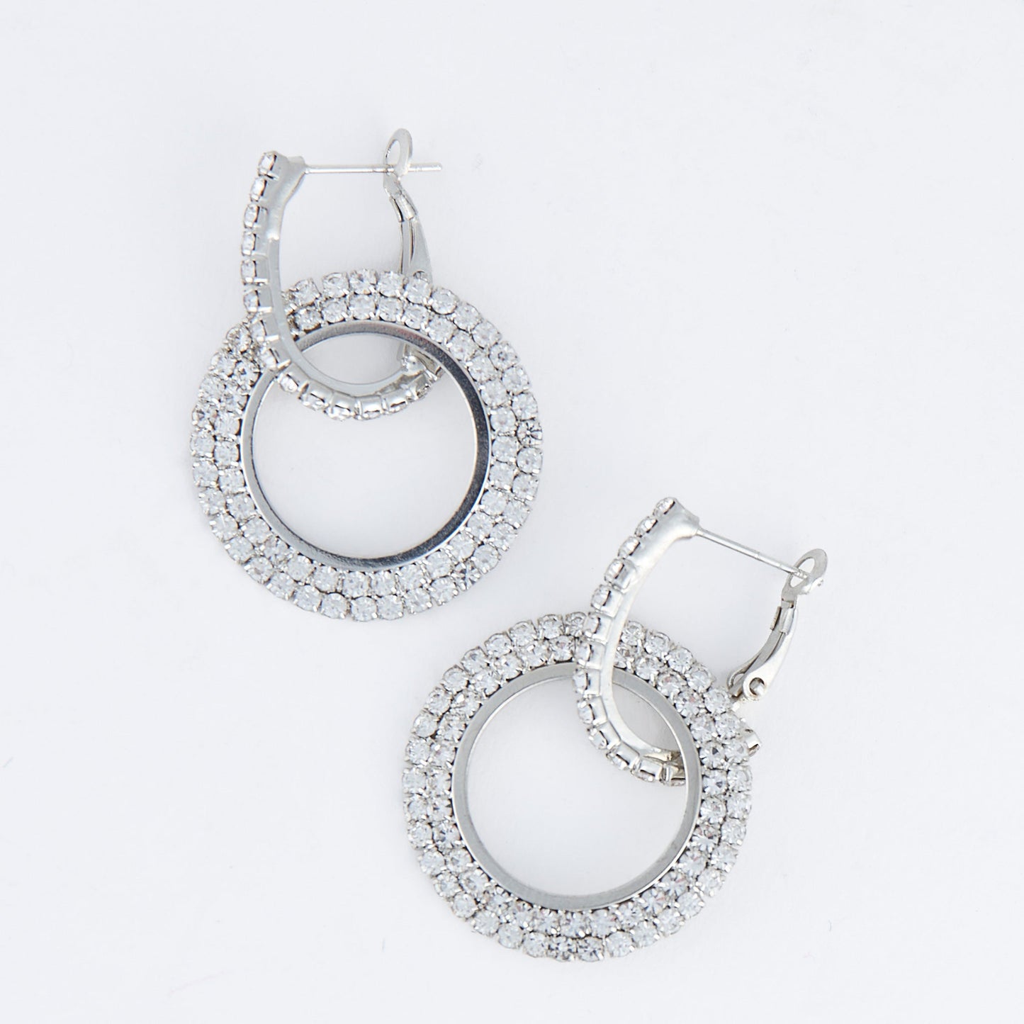 Double Pave Cubic Zirconia Dazzler Hoop Earrings