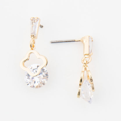 Flower Cubic Zirconia Dazzler Drop Earrings