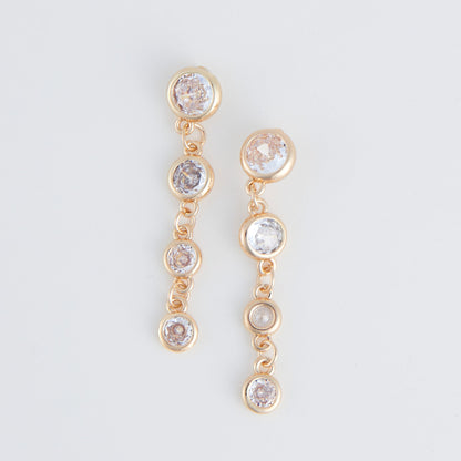 Linked Long Post Cubic Zirconia Dazzler Earrings
