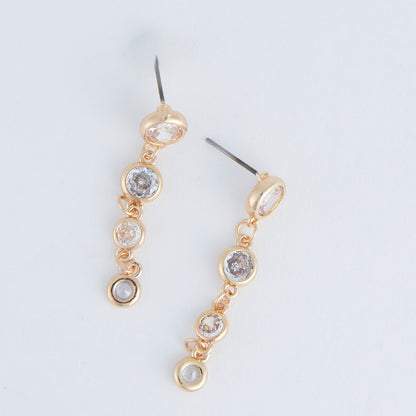 Linked Long Post Cubic Zirconia Dazzler Earrings