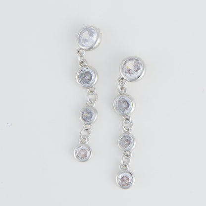 Linked Long Post Cubic Zirconia Dazzler Earrings