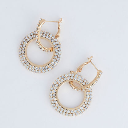 Double Pave Cubic Zirconia Dazzler Hoop Earrings