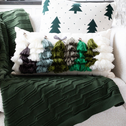 Christmas Tassel Trees 12x22 Lumbar Pillow