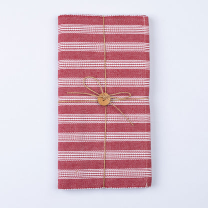 Red & White Stripe Woven Table Runner