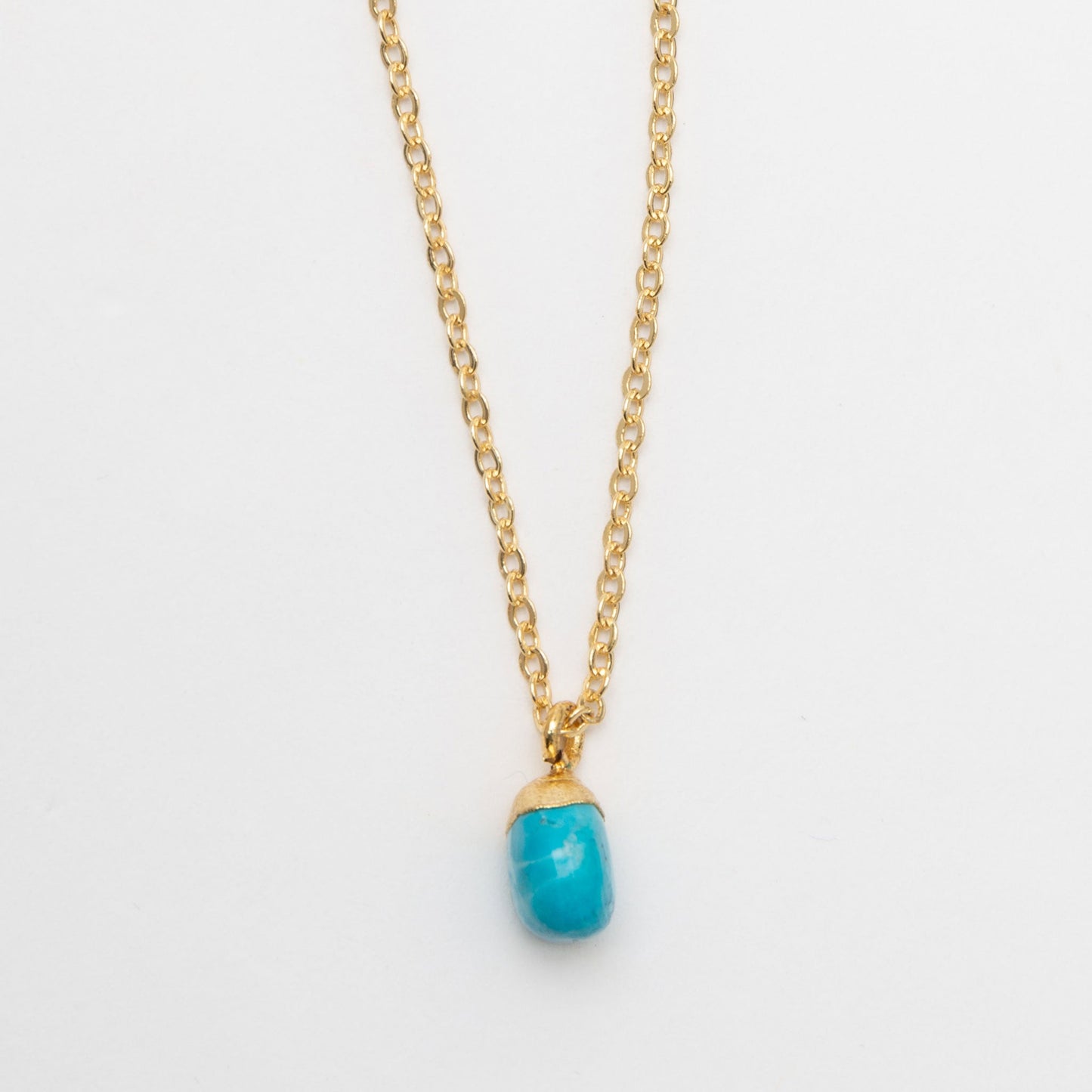 Harlowe 18k Gold Genuine Turquoise Pendant Necklace