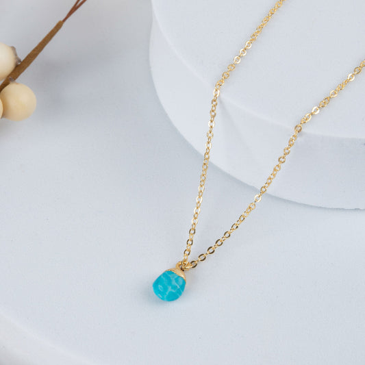 Harlowe 18k Gold Genuine Turquoise Pendant Necklace