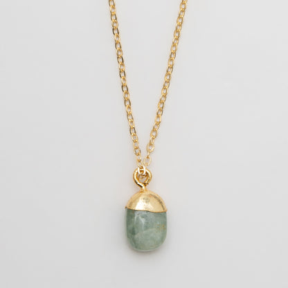 Harlowe 18k Gold Genuine Aquamarine Pendant Necklace