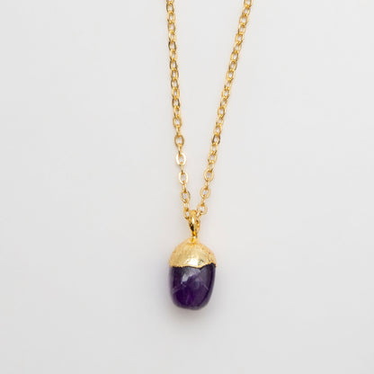 Harlowe 18k Gold Genuine Amethyst Pendant Necklace