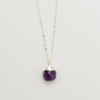 Harlowe Sterling Silver Genuine Amethyst Pendant Necklace