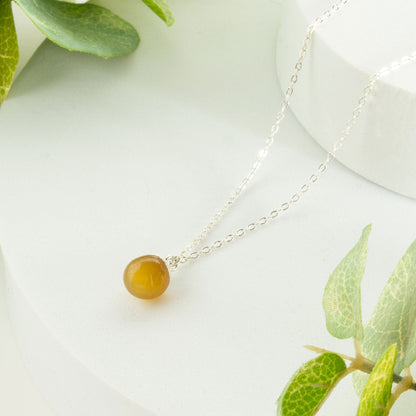 Harlowe Sterling Silver Genuine Carnelian Pendant Necklace