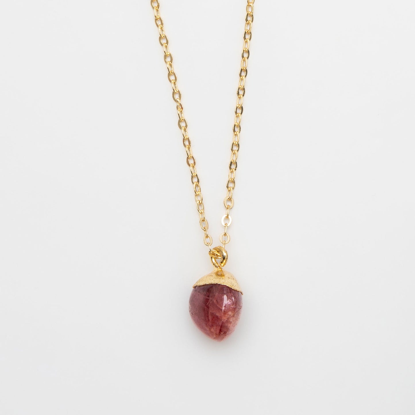 Harlowe 18k Gold Genuine Garnet Pendant Necklace