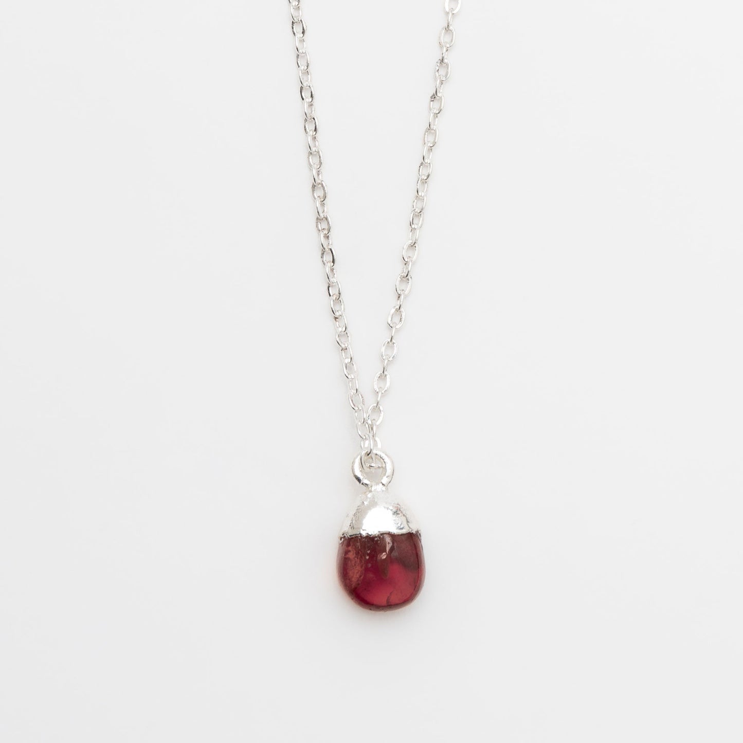 Harlowe Sterling Silver Genuine Garnet Pendant Necklace