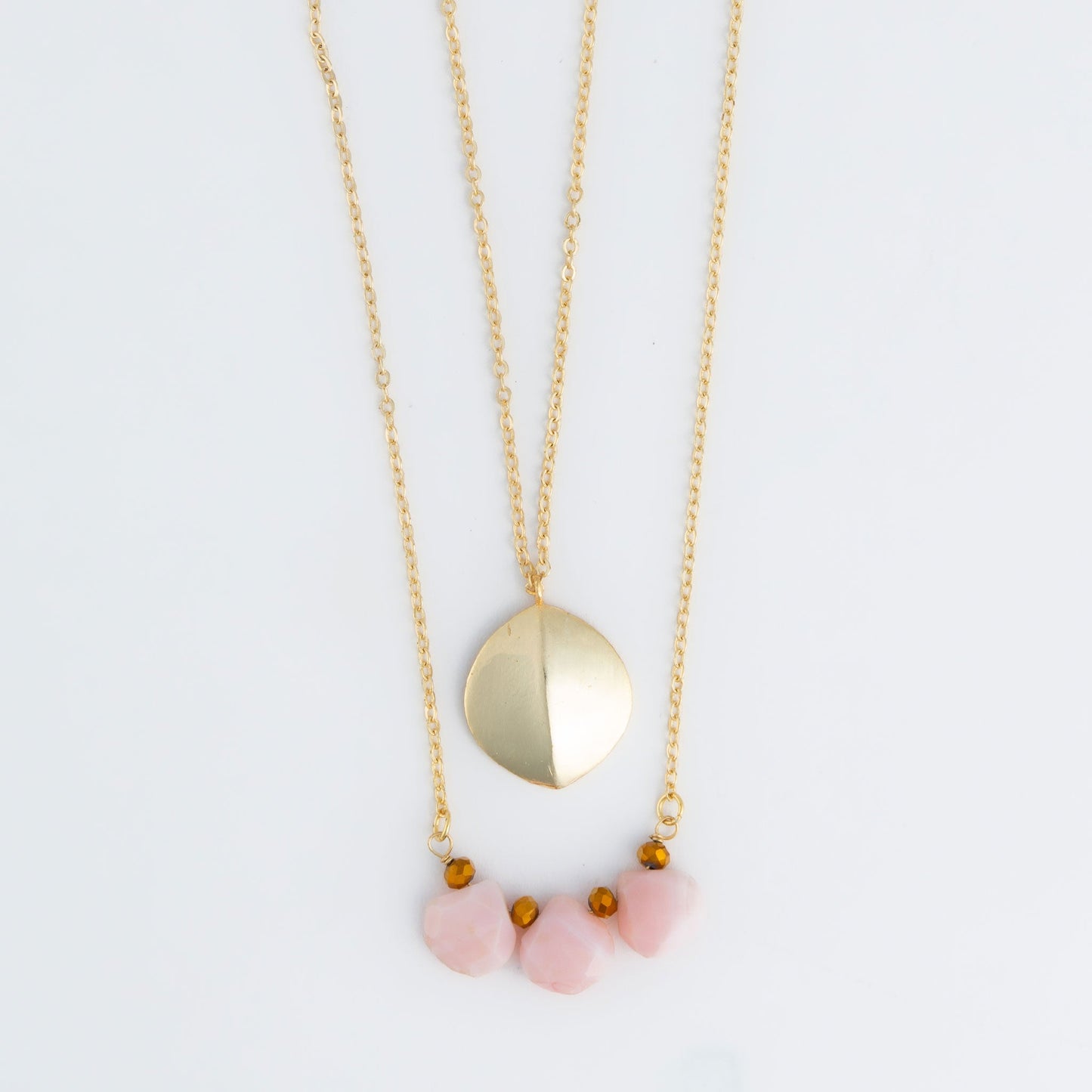 Ash 18k Gold Layered Stone Pendant Necklace