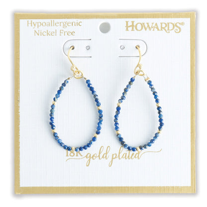 Taissa 18k Gold Genuine Lapis Earrings