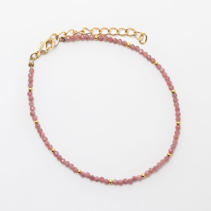 Taissa 18k Gold Genuine Pink Tourmaline Bracelet