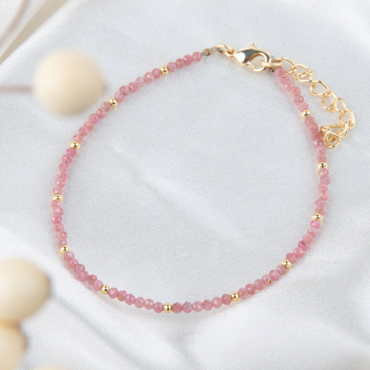 Taissa 18k Gold Genuine Pink Tourmaline Bracelet