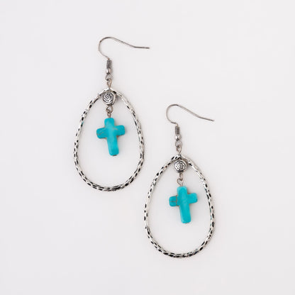 Beki Cross Charm Earrings