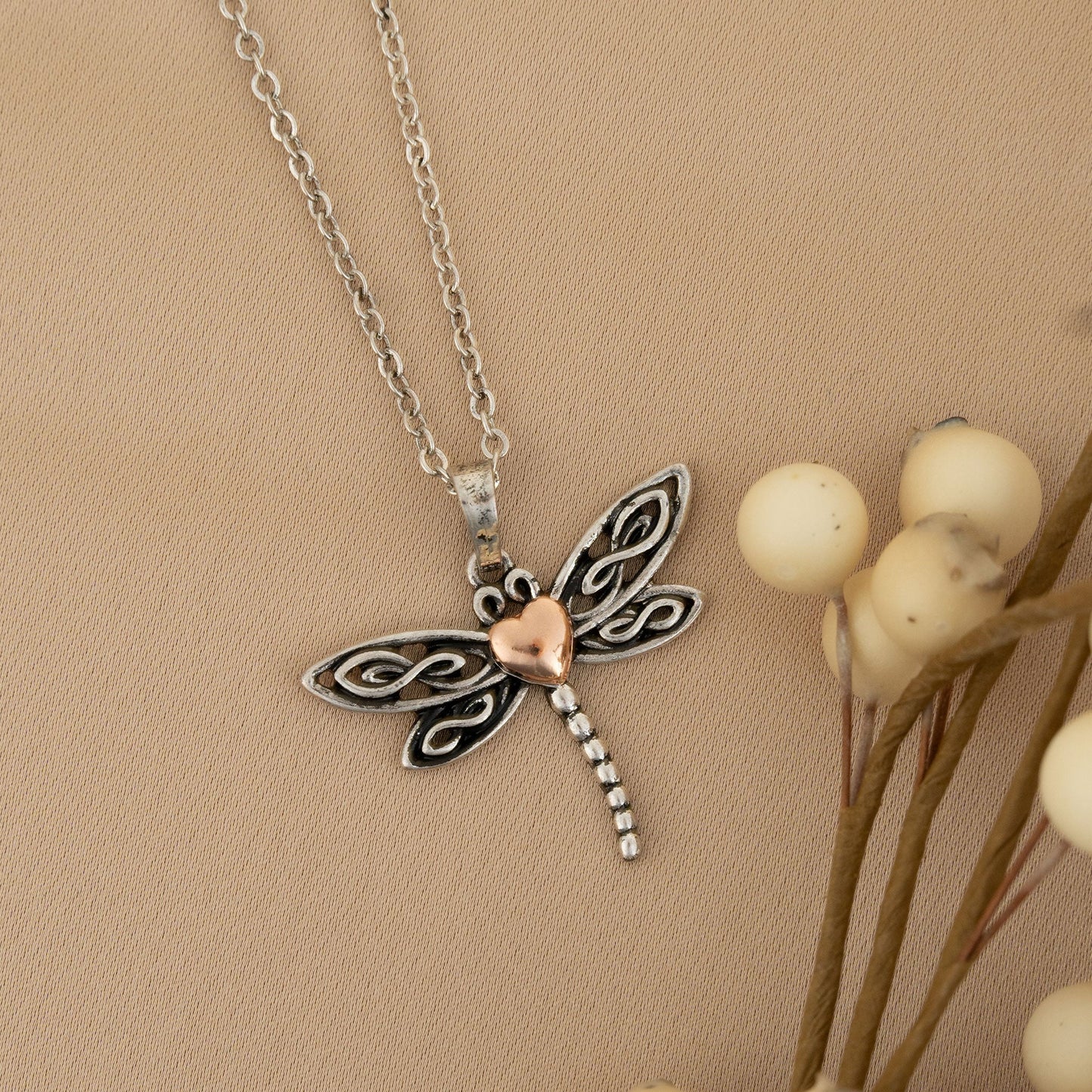 Elli Dragonfly Celtic Pendant Necklace