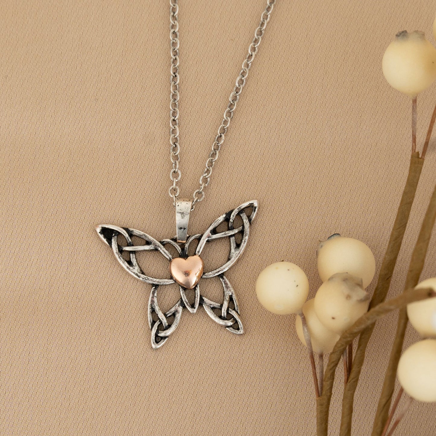 Elli Butterfly Celtic Pendant Necklace