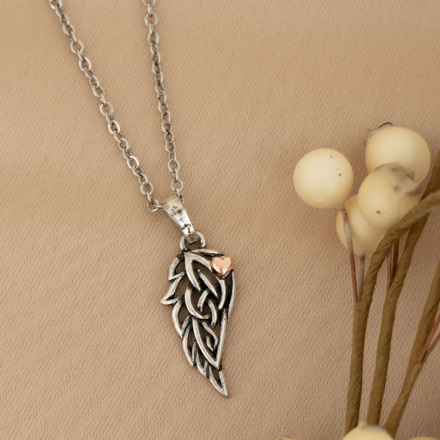 Elli Angel Wing Celtic Pendant Necklace