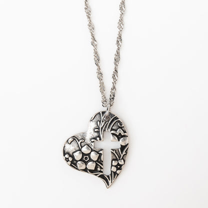 Teresa Floral Heart Pendant Necklace