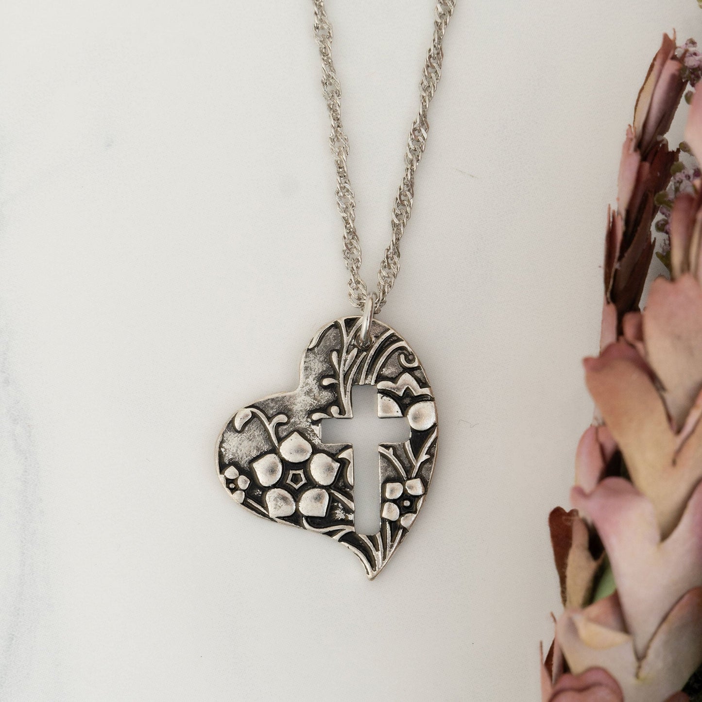 Teresa Floral Heart Pendant Necklace