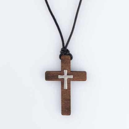 Leana Wooden Cross Necklace