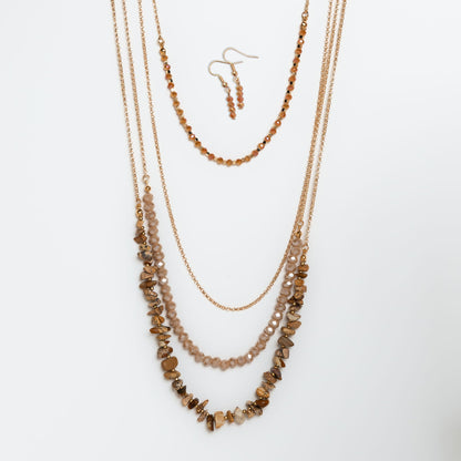 Livi Layered Necklace & Earring Set