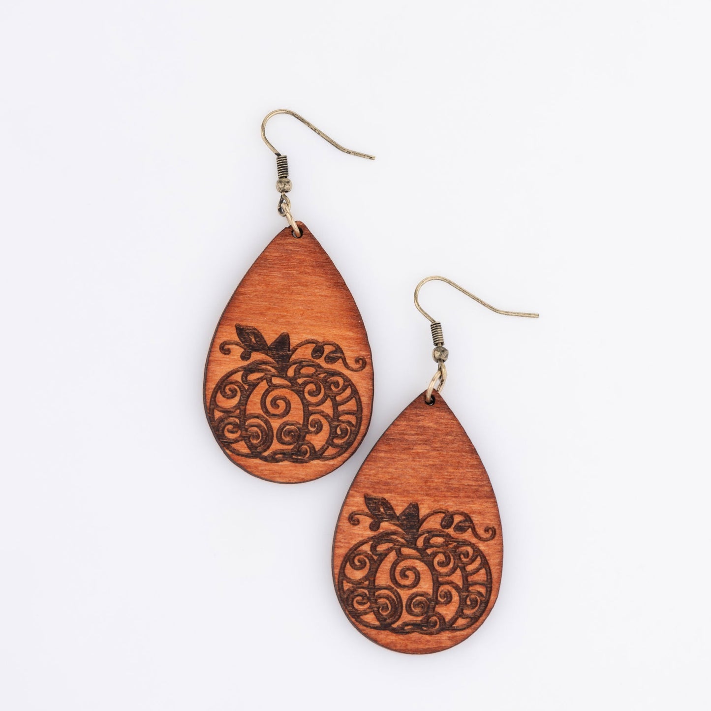 Halloween Wooden Pumpkin Earrings