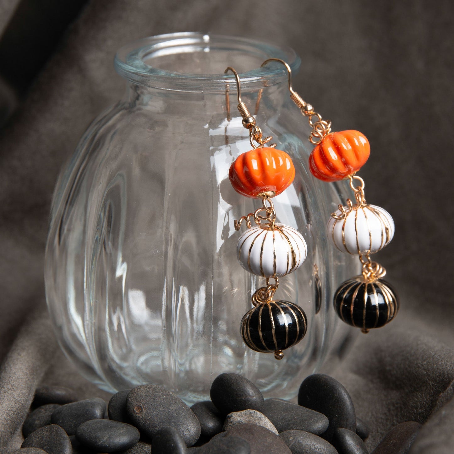 Halloween Linked Pumpkin Earrings