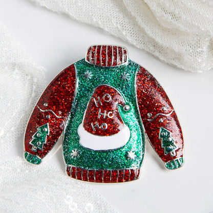 Holiday Christmas Sweater Brooch