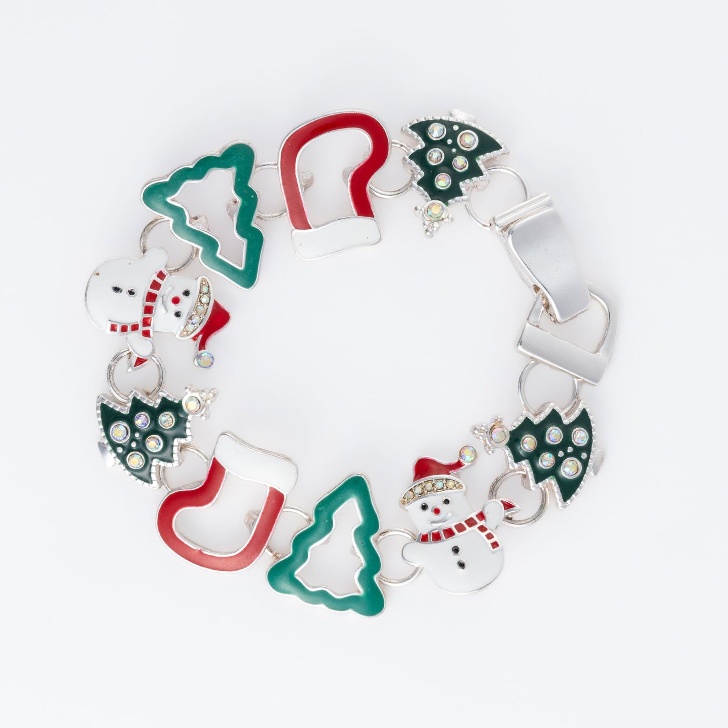 Holiday Snowman Stocking Charm Bracelet