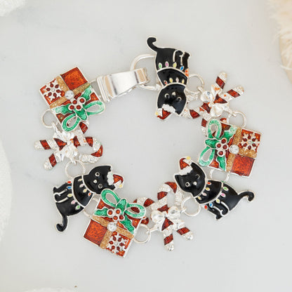 Holiday Black Cat Bracelet