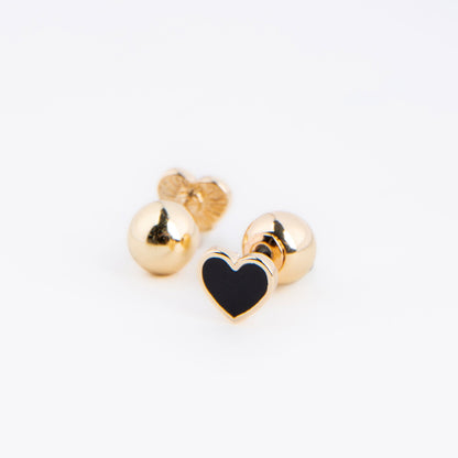 Heart & Bead Reversible Earrings