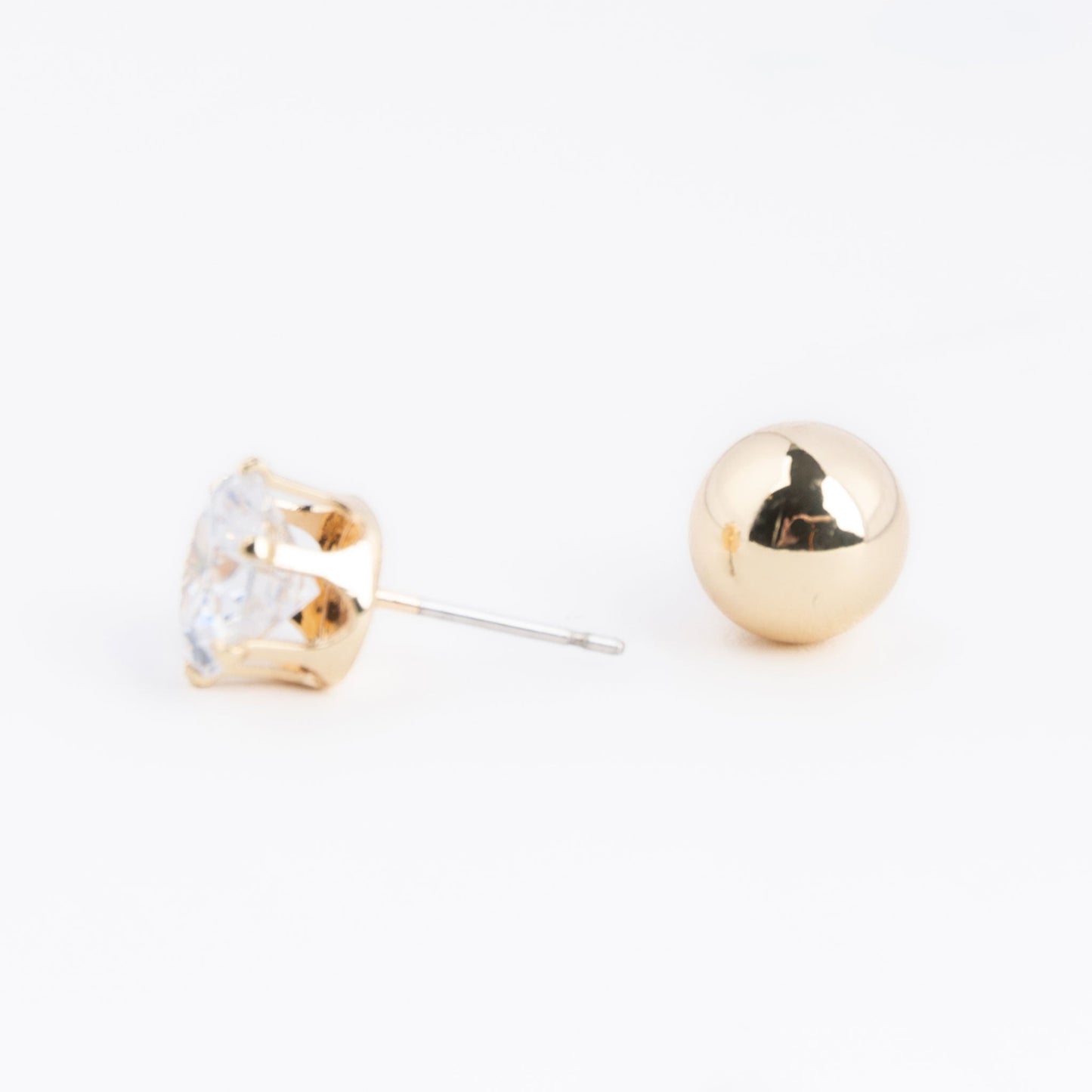 Cubic Zirconia & Bead Reversible Earrings