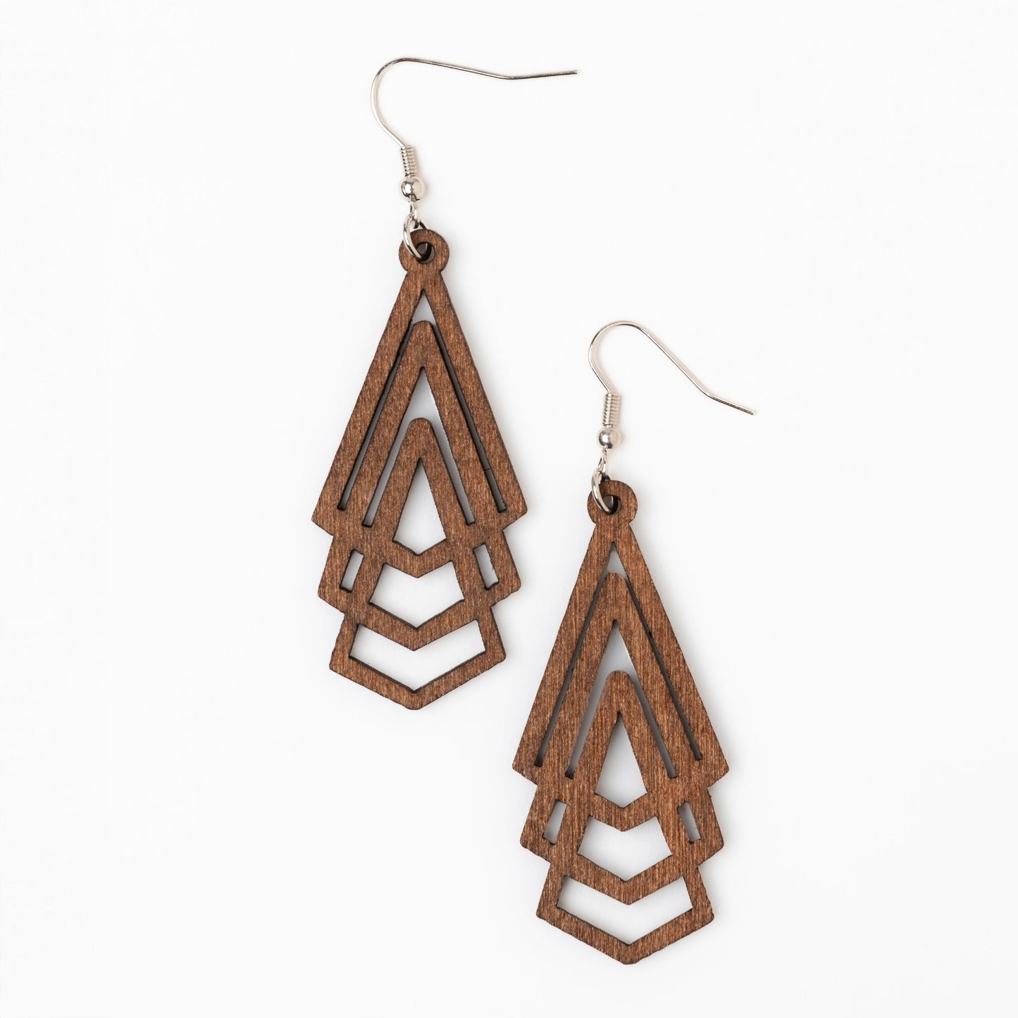 Samira Layered Triangle Wood Earrings