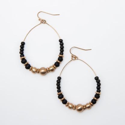 Lani Wooden Hoop Drop Earrings