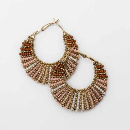 Ryliana Wrapped Seed Bead Hoop Earrings