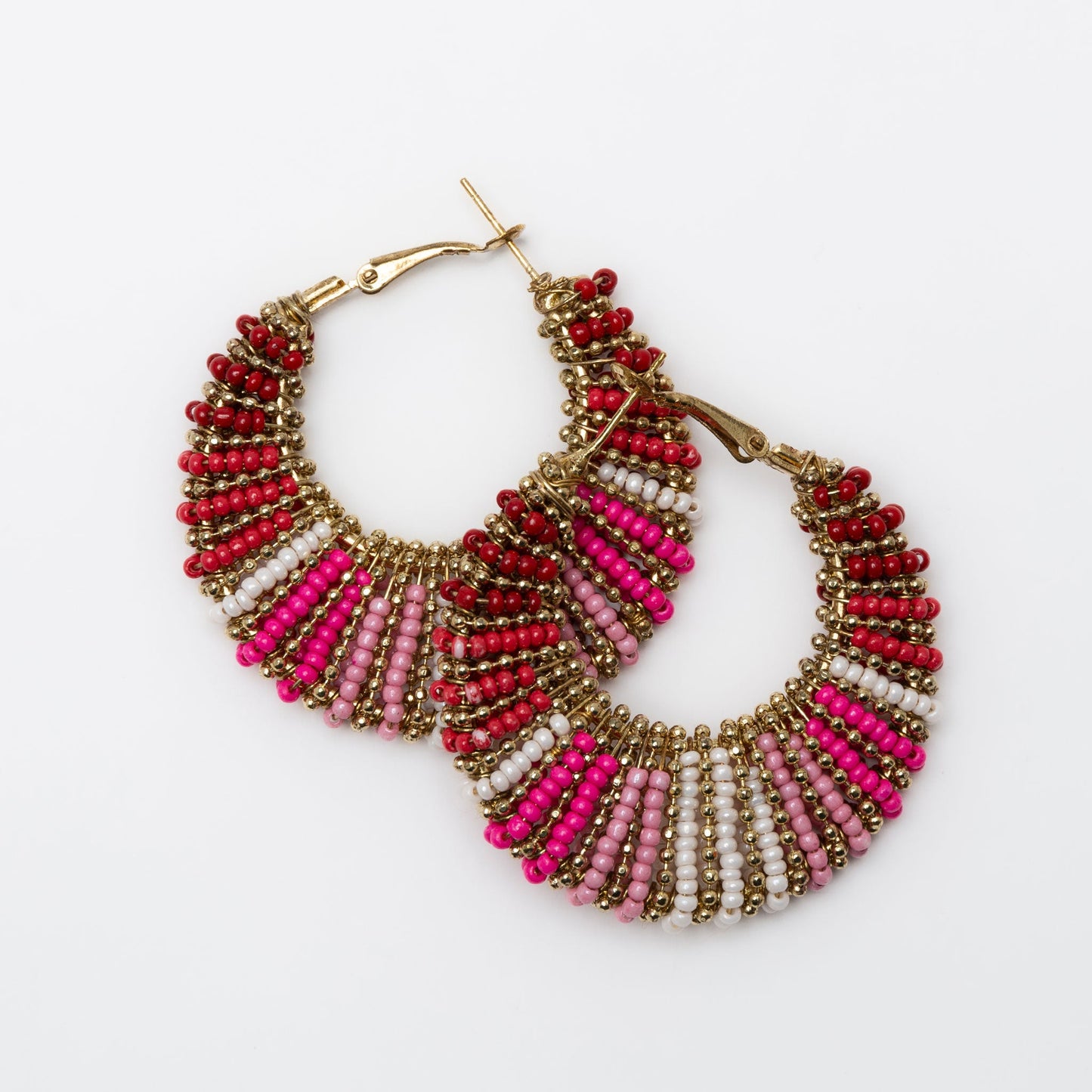 Ryliana Wrapped Seed Bead Hoop Earrings