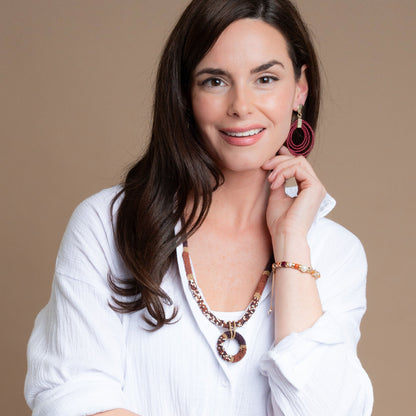 Tansy Seed Bead Ring Necklace