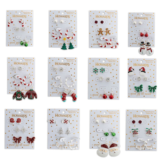 24 Piece Holiday Trio Earring Assortment