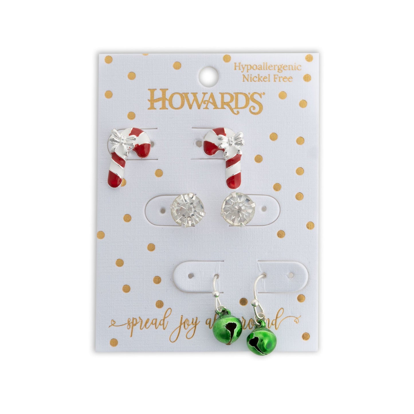 Holiday Candy Cane Earring Trio