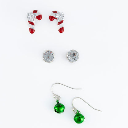 Holiday Candy Cane Earring Trio