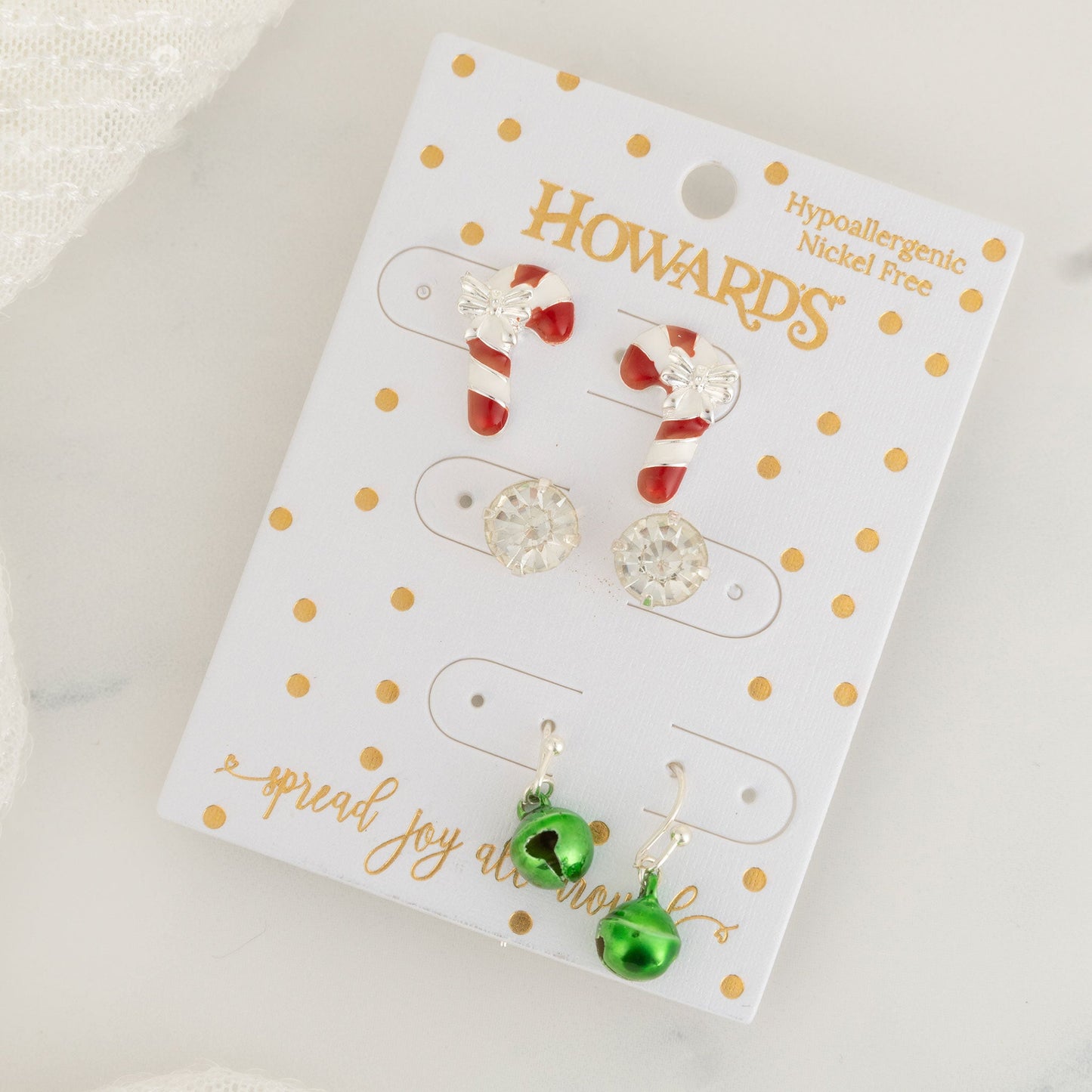 Holiday Candy Cane Earring Trio