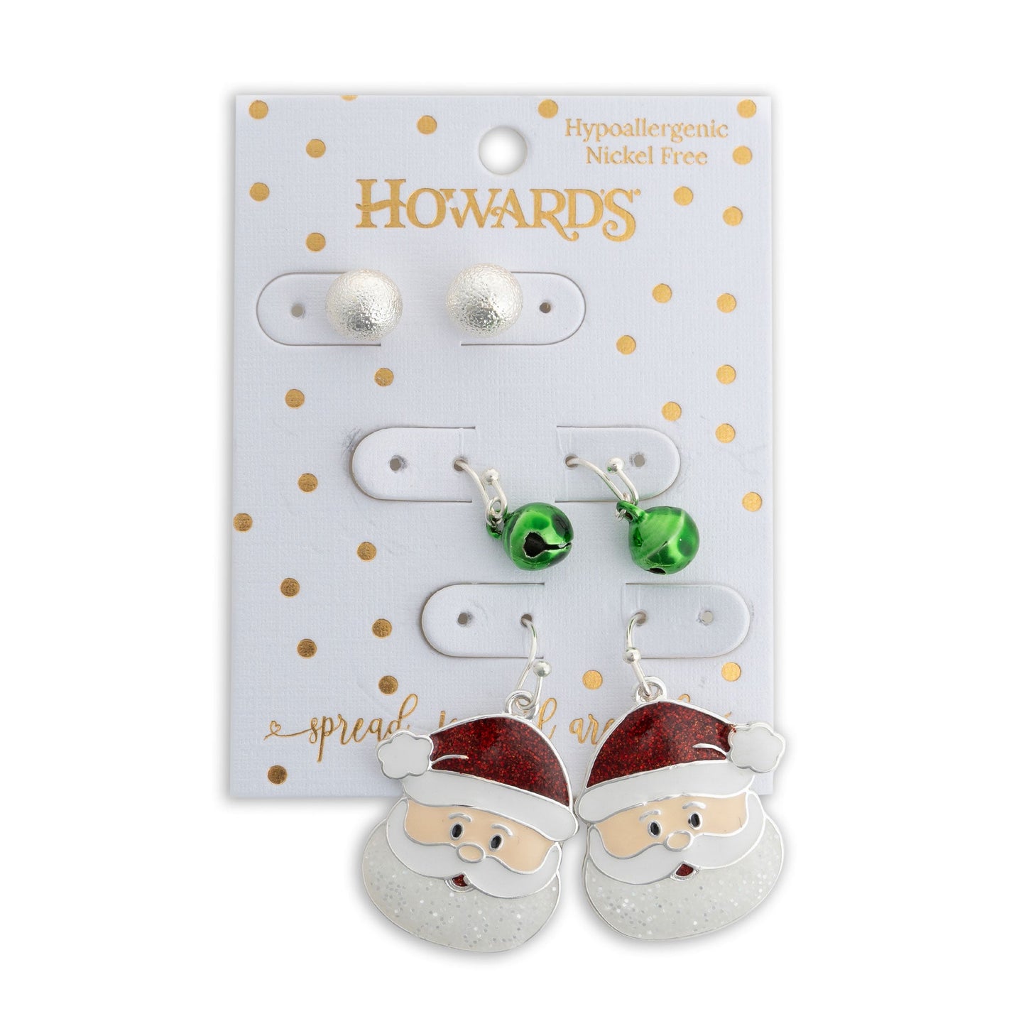 Holiday Santa Earring Trio