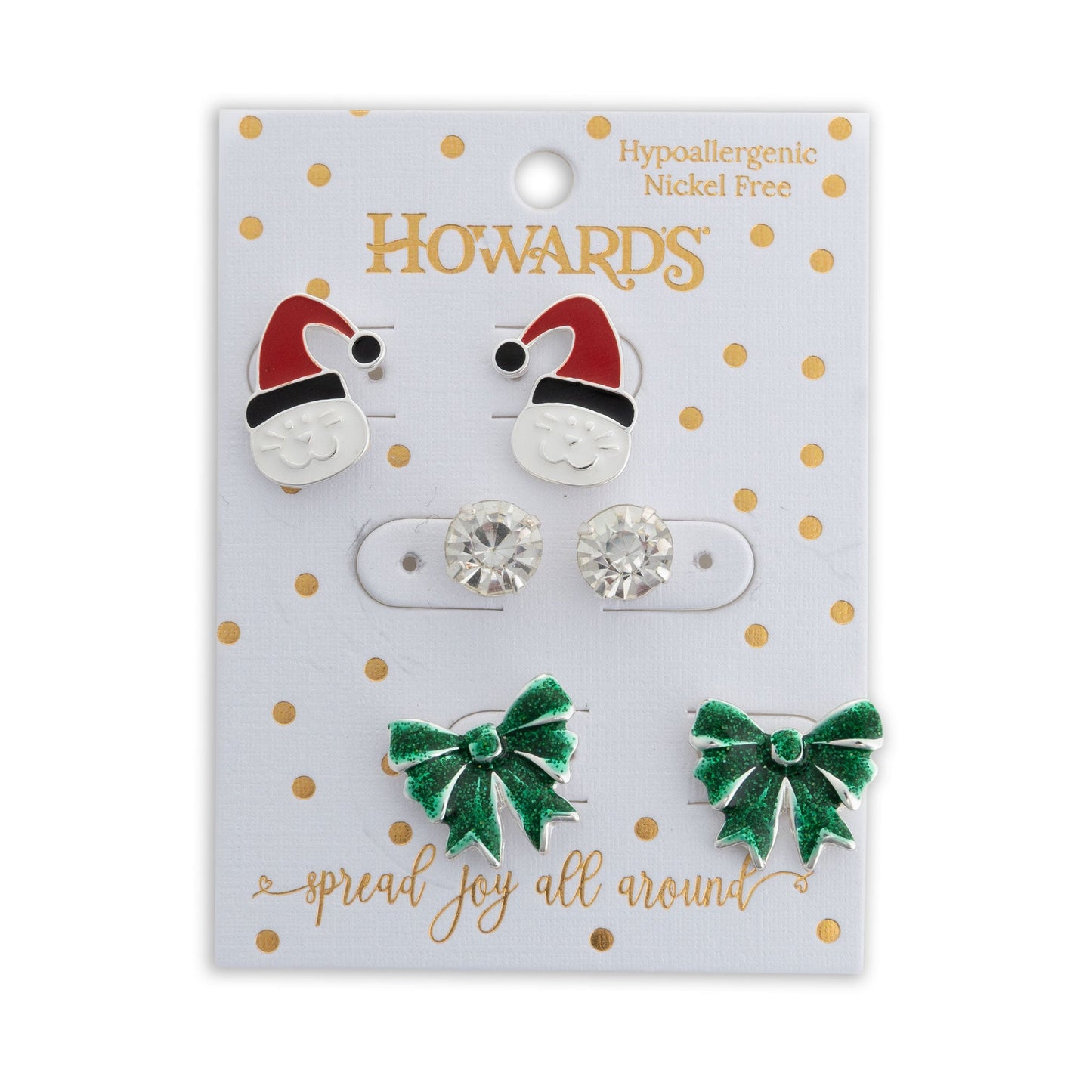 Holiday Christmas Cats Earring Trio