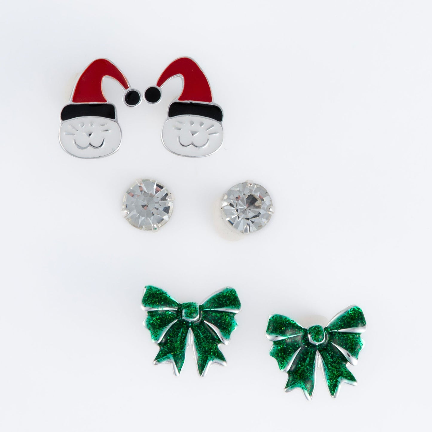 Holiday Christmas Cats Earring Trio