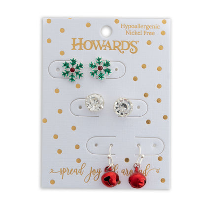 Holiday Snowflake Earring Trio