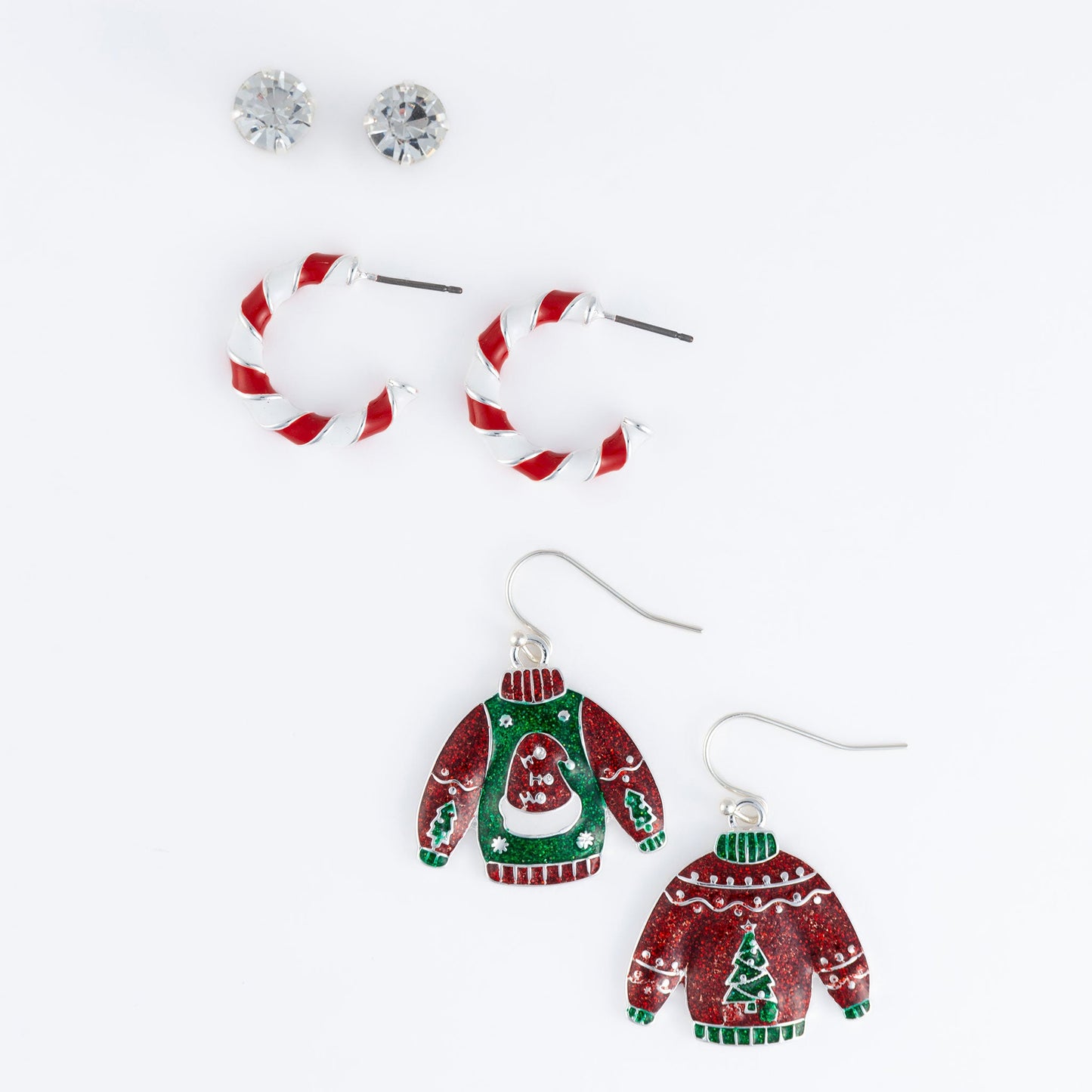 Holiday Christmas Sweater Earring Trio