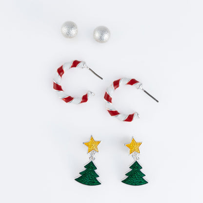 Holiday Christmas Trees Earring Trio